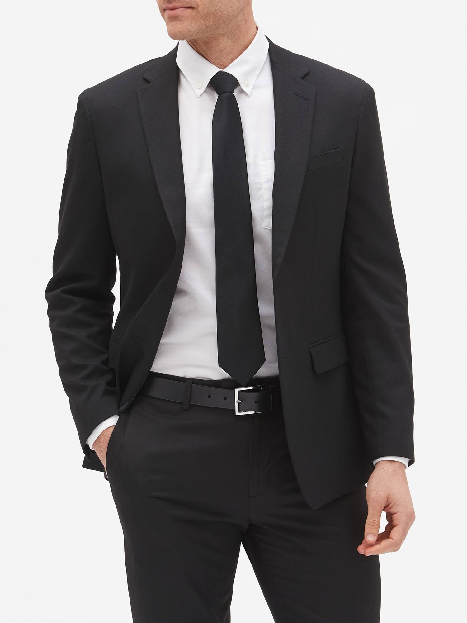 Banana Republic Factory Men's Slim-Fit Stretch Black Blazer Black Regular Size 38