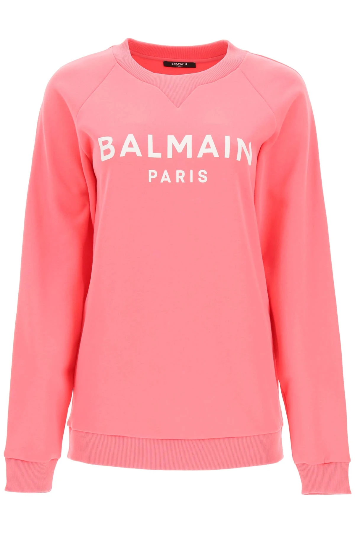 Balmain Sweatshirt with Logo Print M Pink,White Cotton