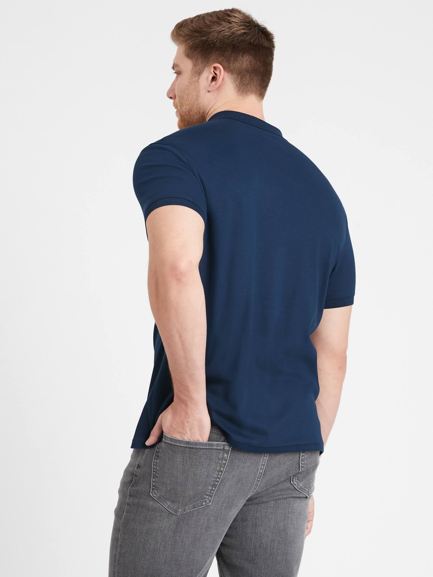Banana Republic Men's Slim Luxury-Touch Polo Shirt Navy Size XXL