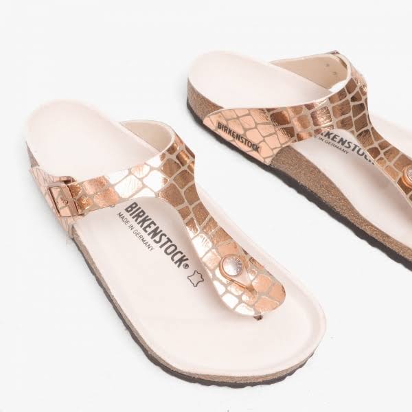 Birkenstock Adult Gizeh Bronze Microfiber Slides Sandals
