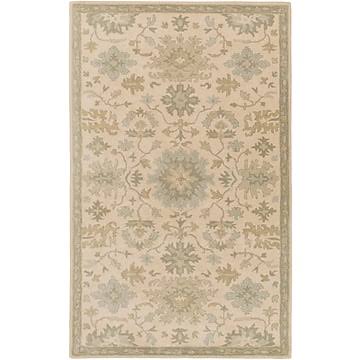 Charlton Home Willard Hand-Woven Wool Beige/Green Area Rug, Size: Rectangle 7&6 inch x 9&6 inch