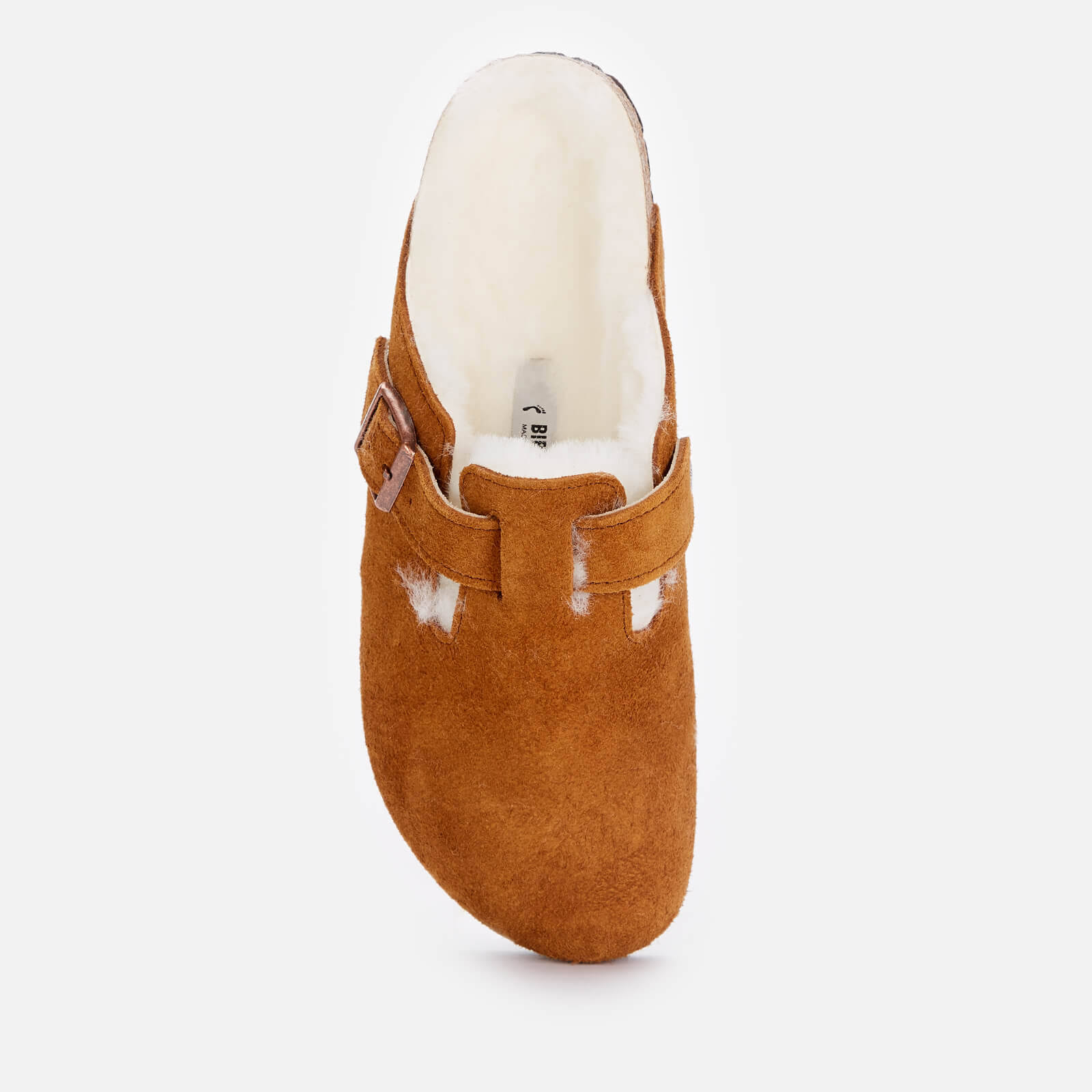 Birkenstock Boston Suede Leather Mink Shearling Clogs