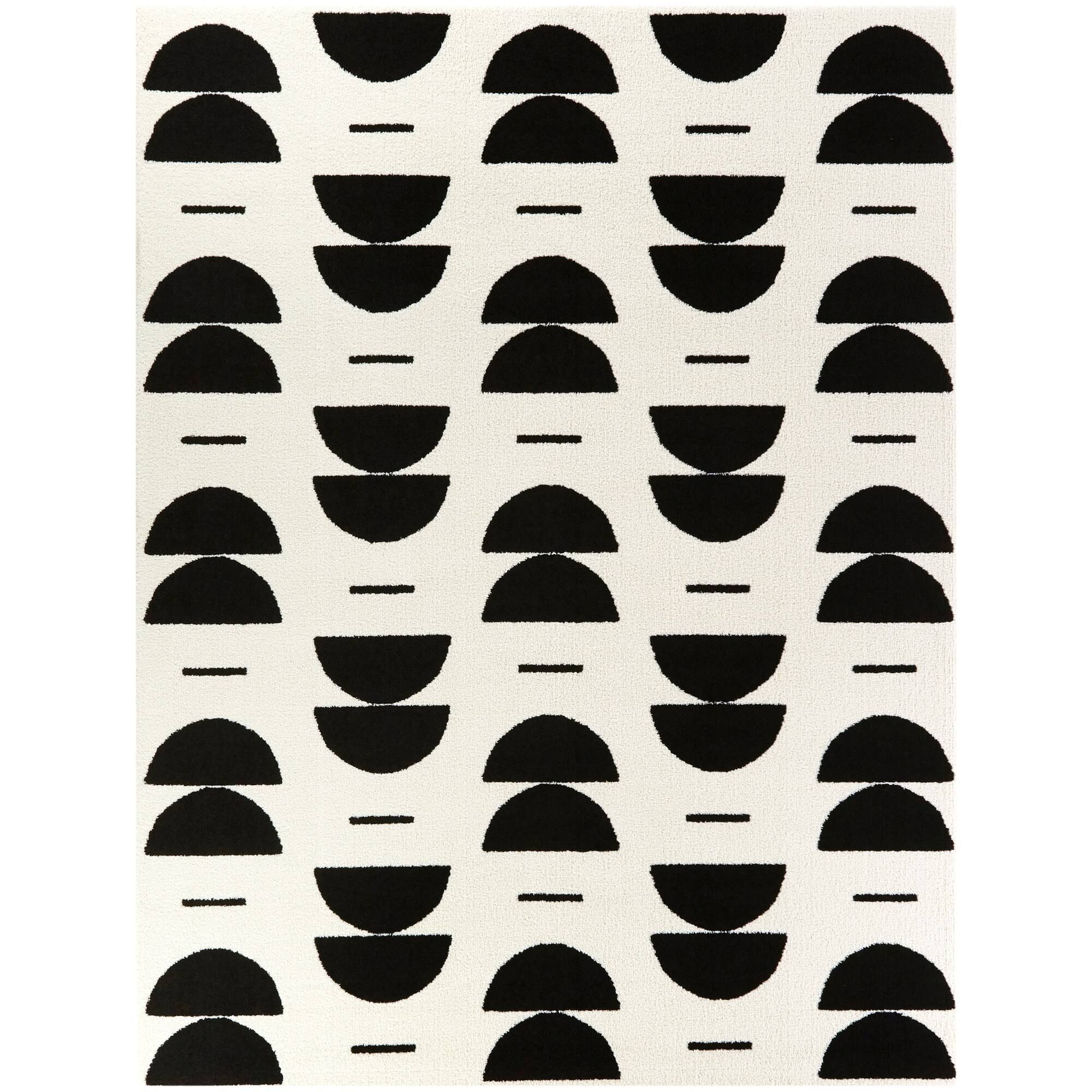 BALTA Calendario White 5 ft. x 7 ft. Modern Geometric Area Rug