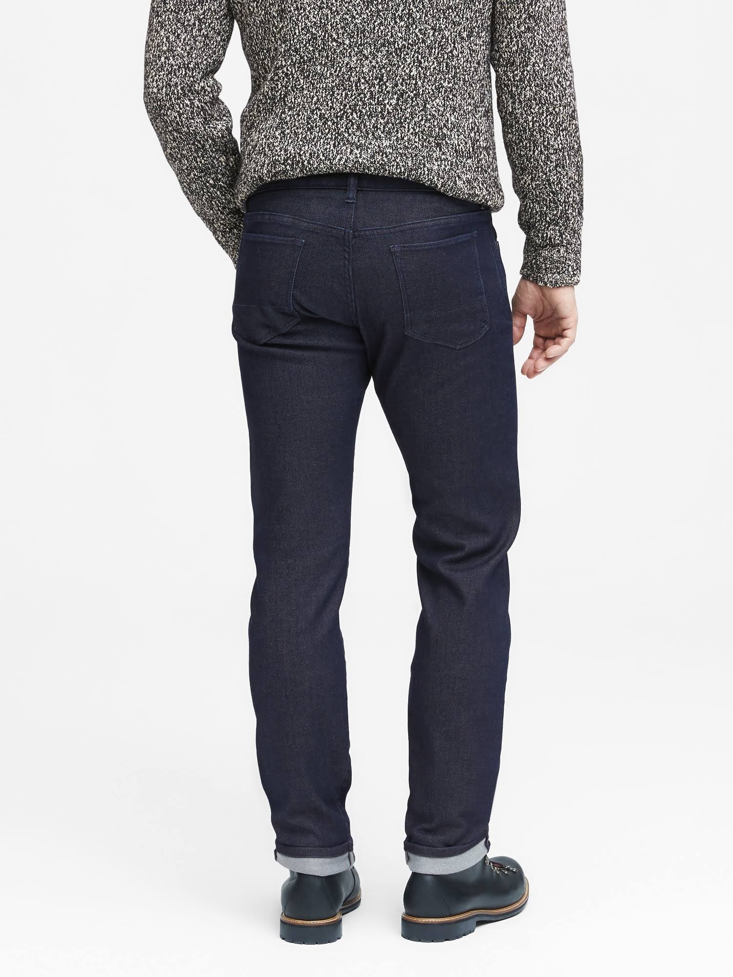 Banana Republic Men's Slim Dark Wash Japanese Traveler Jean Rinse Wash Size 32W 30L