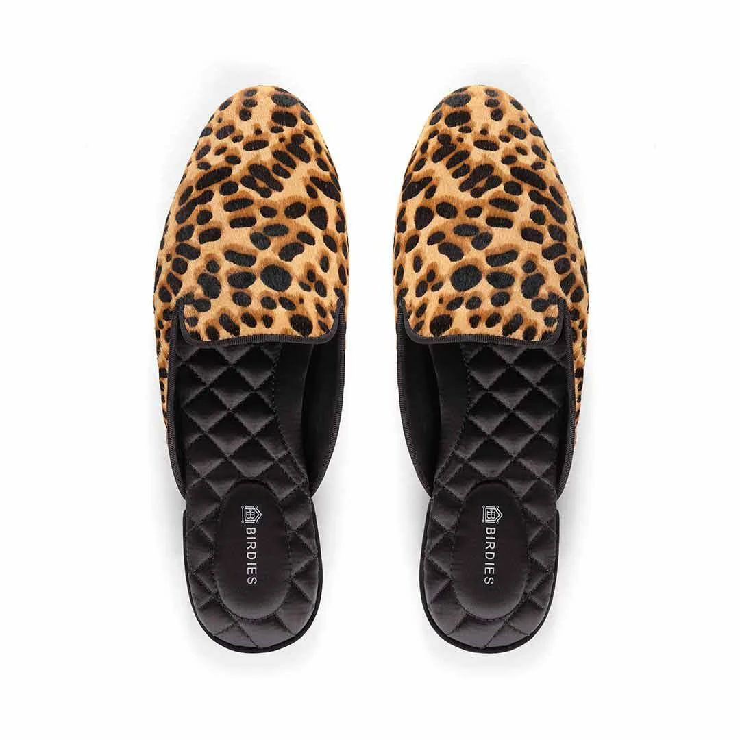 Birdies The Phoebe - Cheetah Print Slides, Size 5.5, Calf Hair