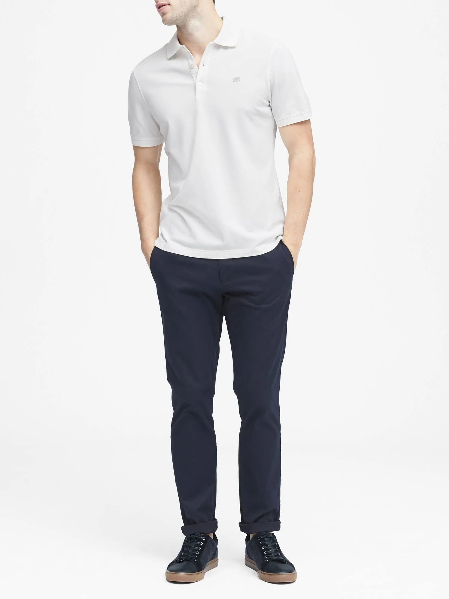 Banana Republic Men's Signature Pique Polo Shirt White Tall Size XXL