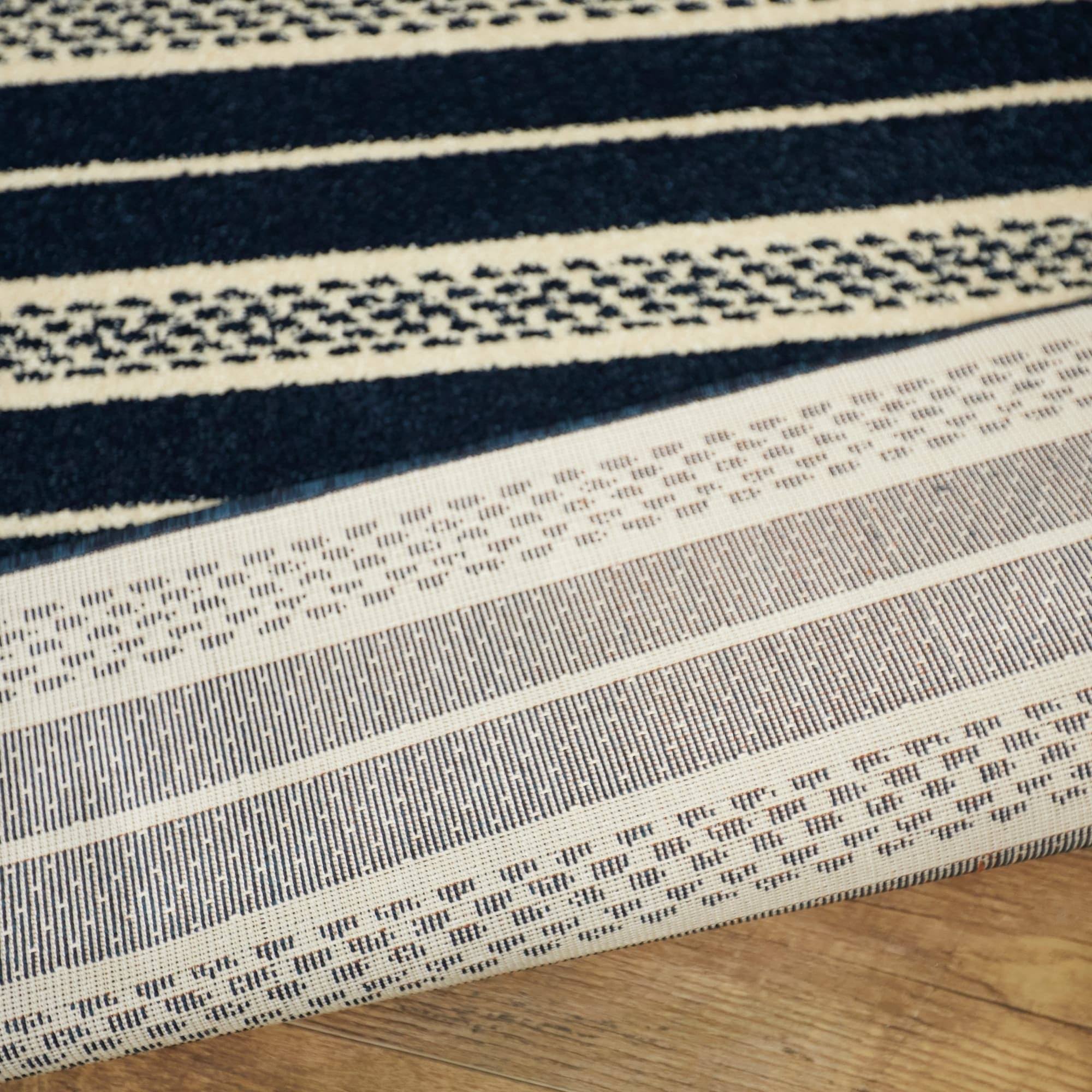 Messina Striped Area Rug - 2&7x22 x 7& Runner - Cream/Navy
