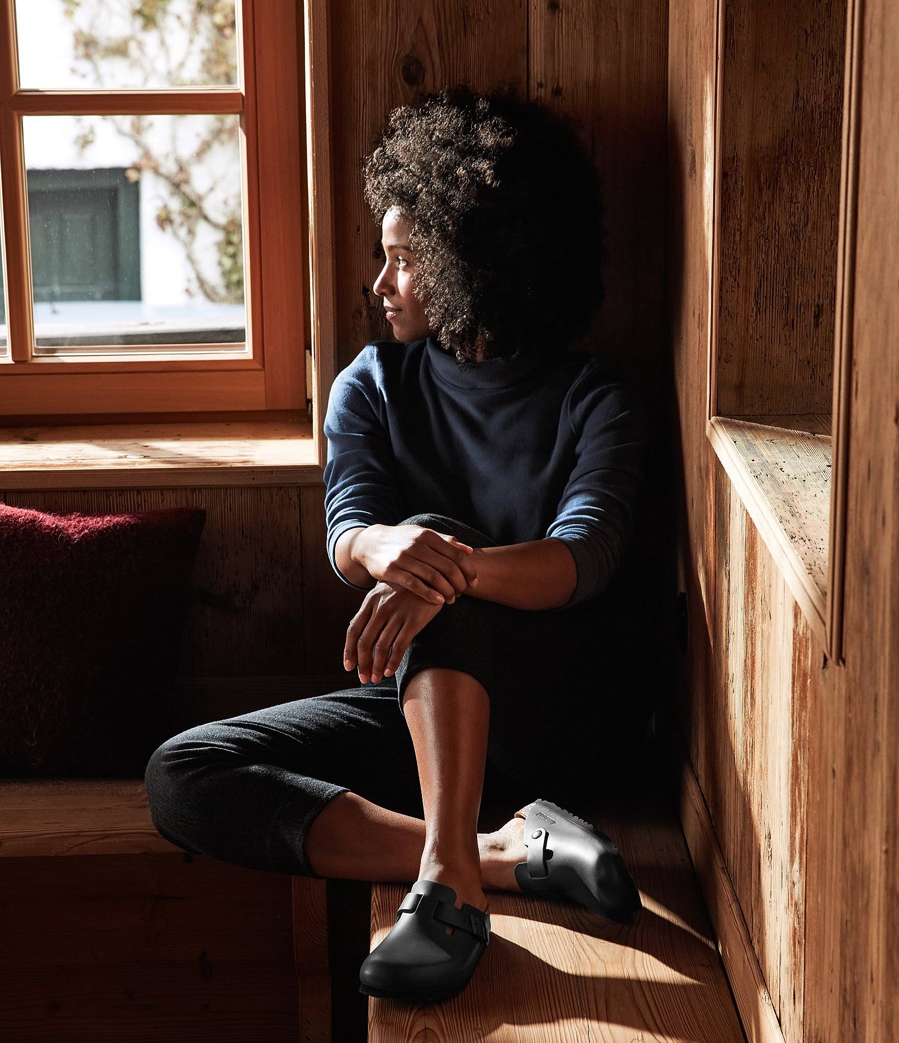 Birkenstock Women's Boston Shearling Clogs, Black