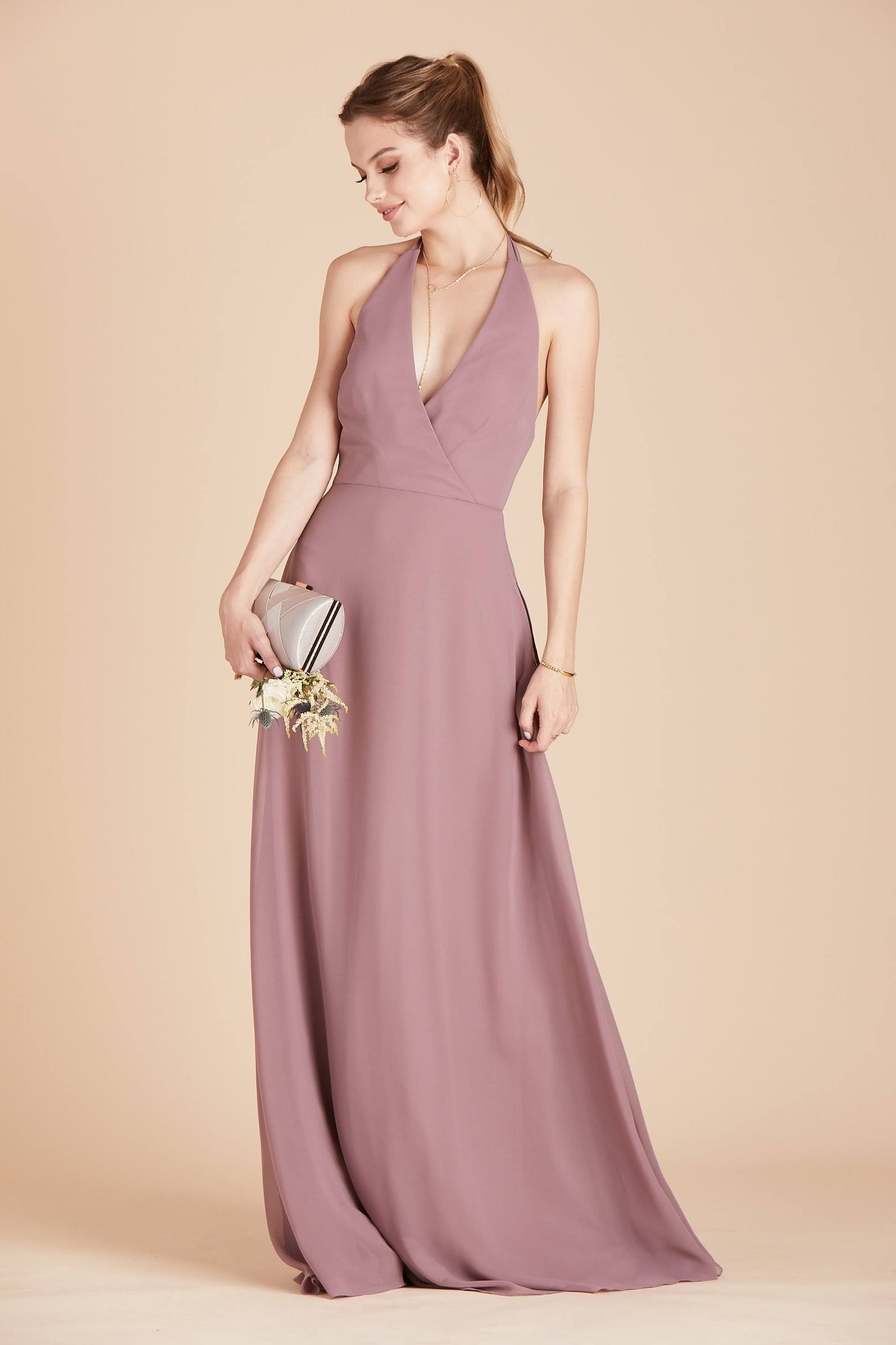Moni Convertible Chiffon Bridesmaid Dress in Dark Mauve M / Dark Mauve