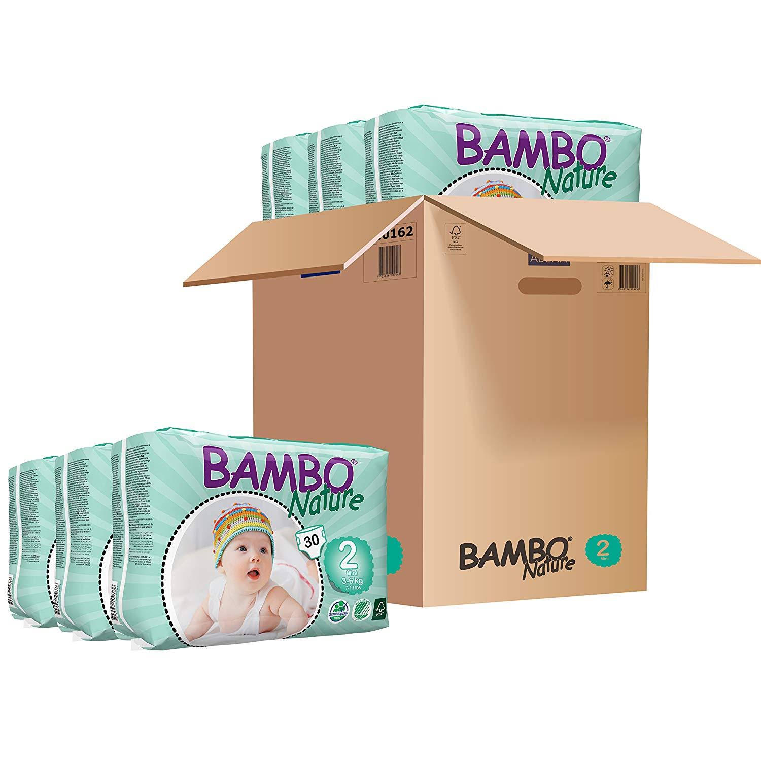 Bambo Nature Baby Classic Diapers, Size 2 - 6 pack, 30 count each