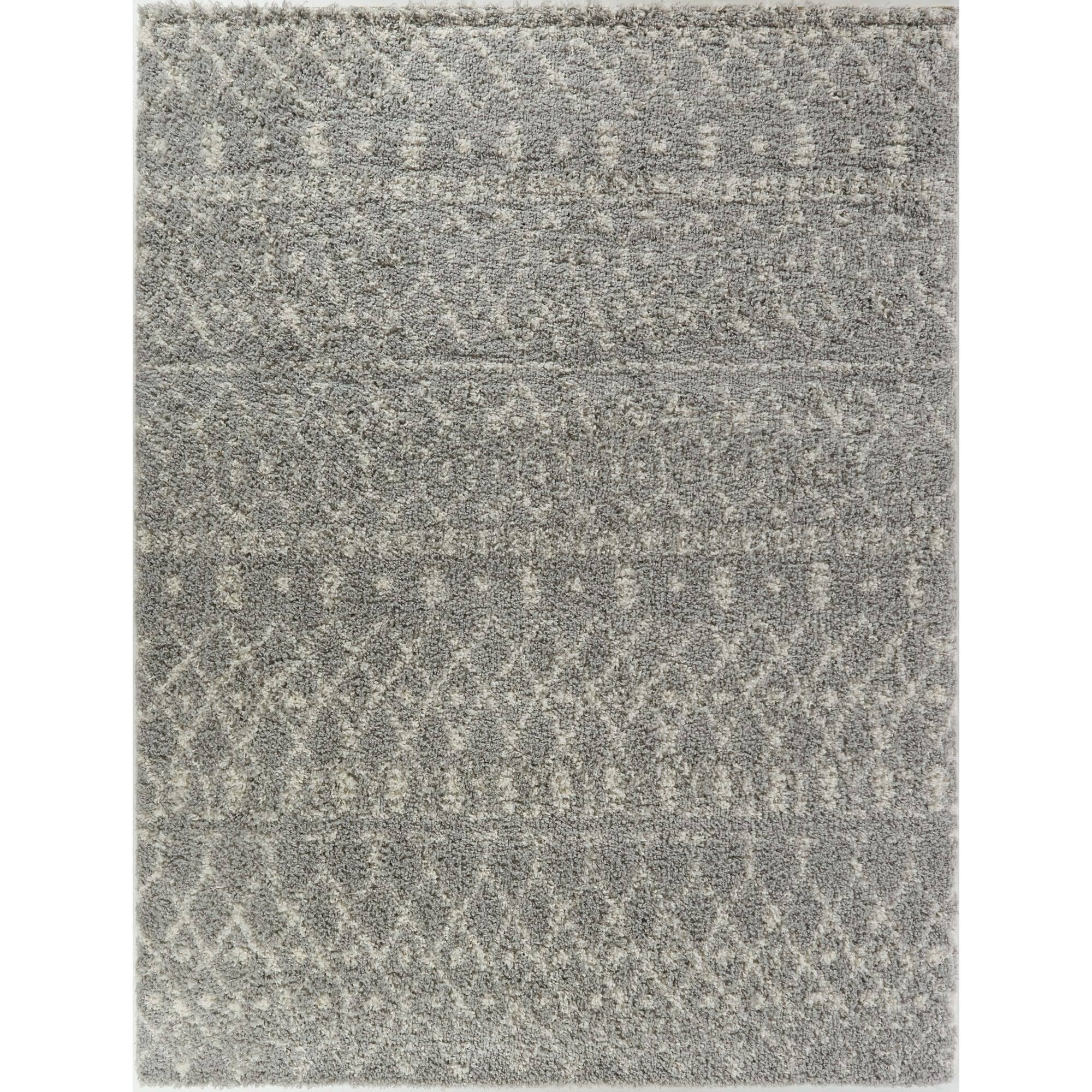 BALTA Dominic Grey/Cream 8 ft. x 10 ft. Moroccan Shag Area Rug