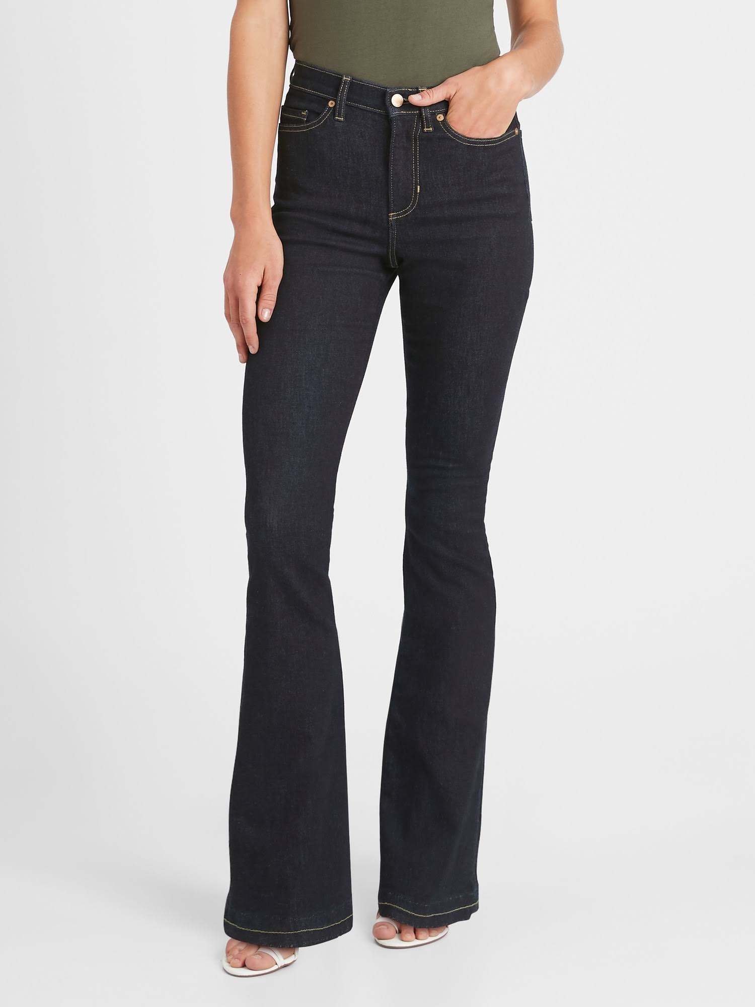 Banana Republic Women's High-Rise Flare Jean Rinse Size 28 Regular