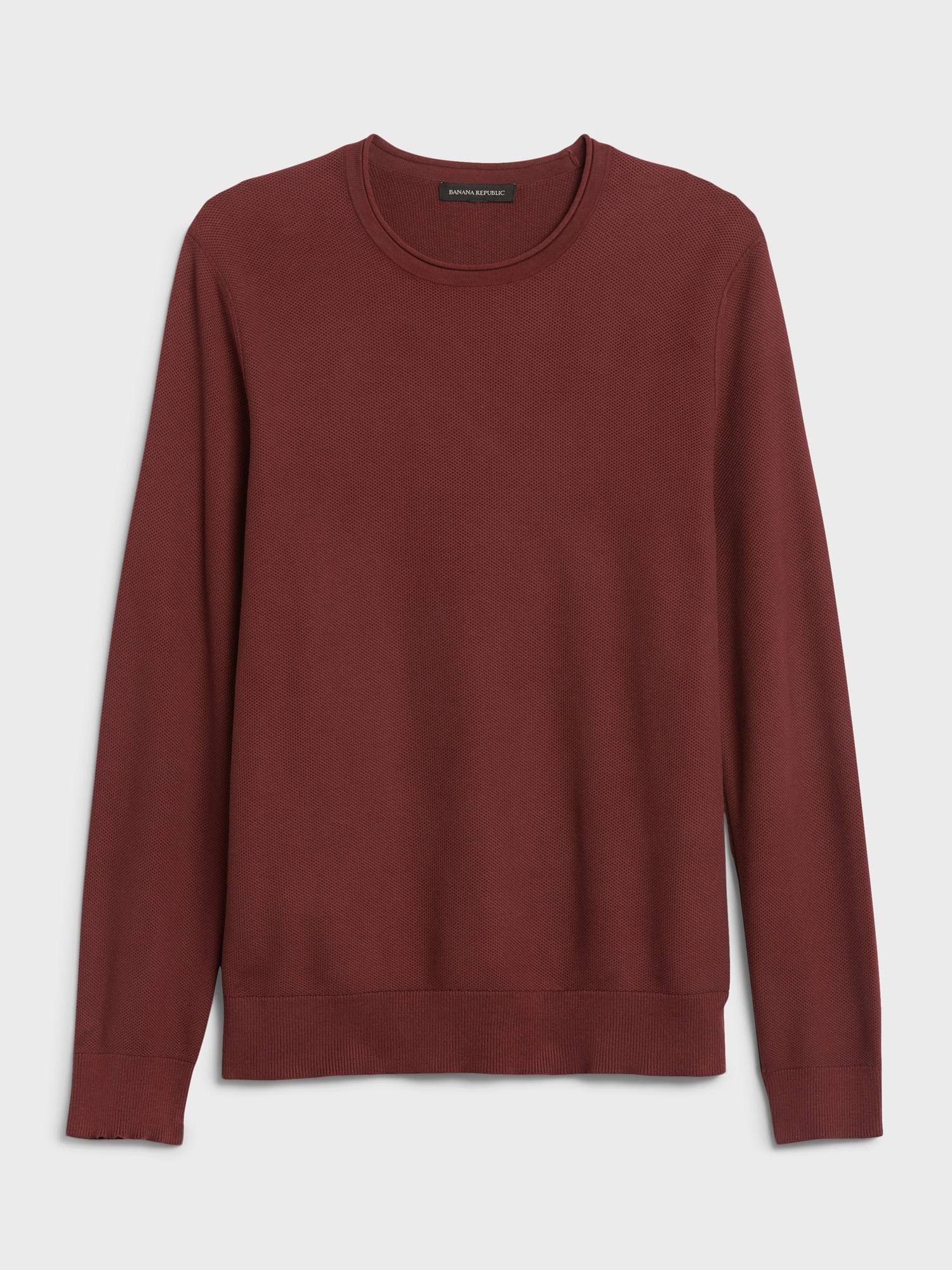 Banana Republic Men's Cotton Waffle-Knit Sweater Amber Ale Size S