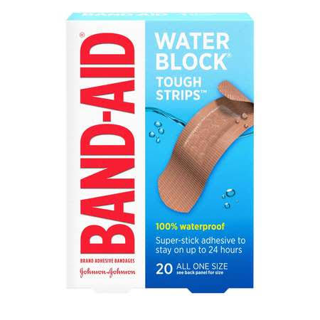 20 Packs : Band-Aid Tough Strips Waterproof Bandage, 20 Count per Pack