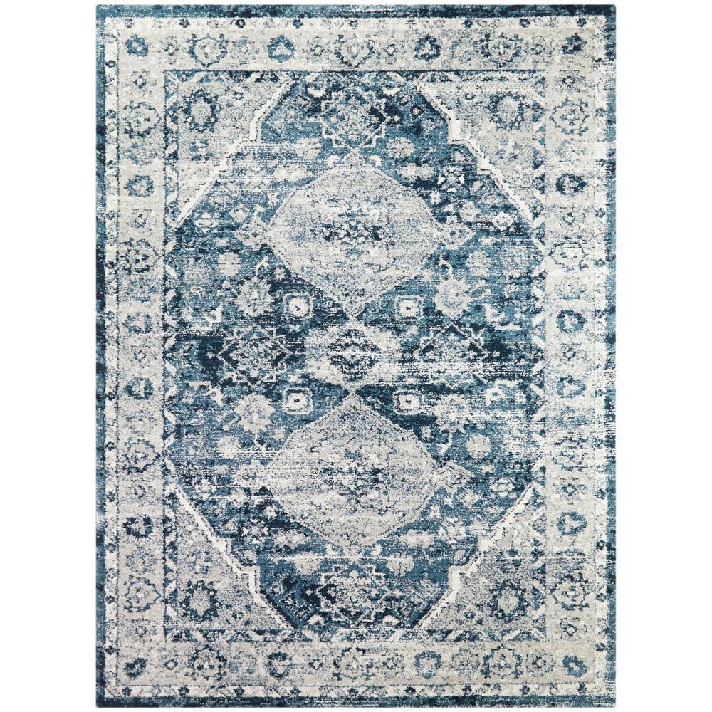 BALTA Dion Teal Blue 8 ft. x 10 ft. Persian Medallion Area Rug