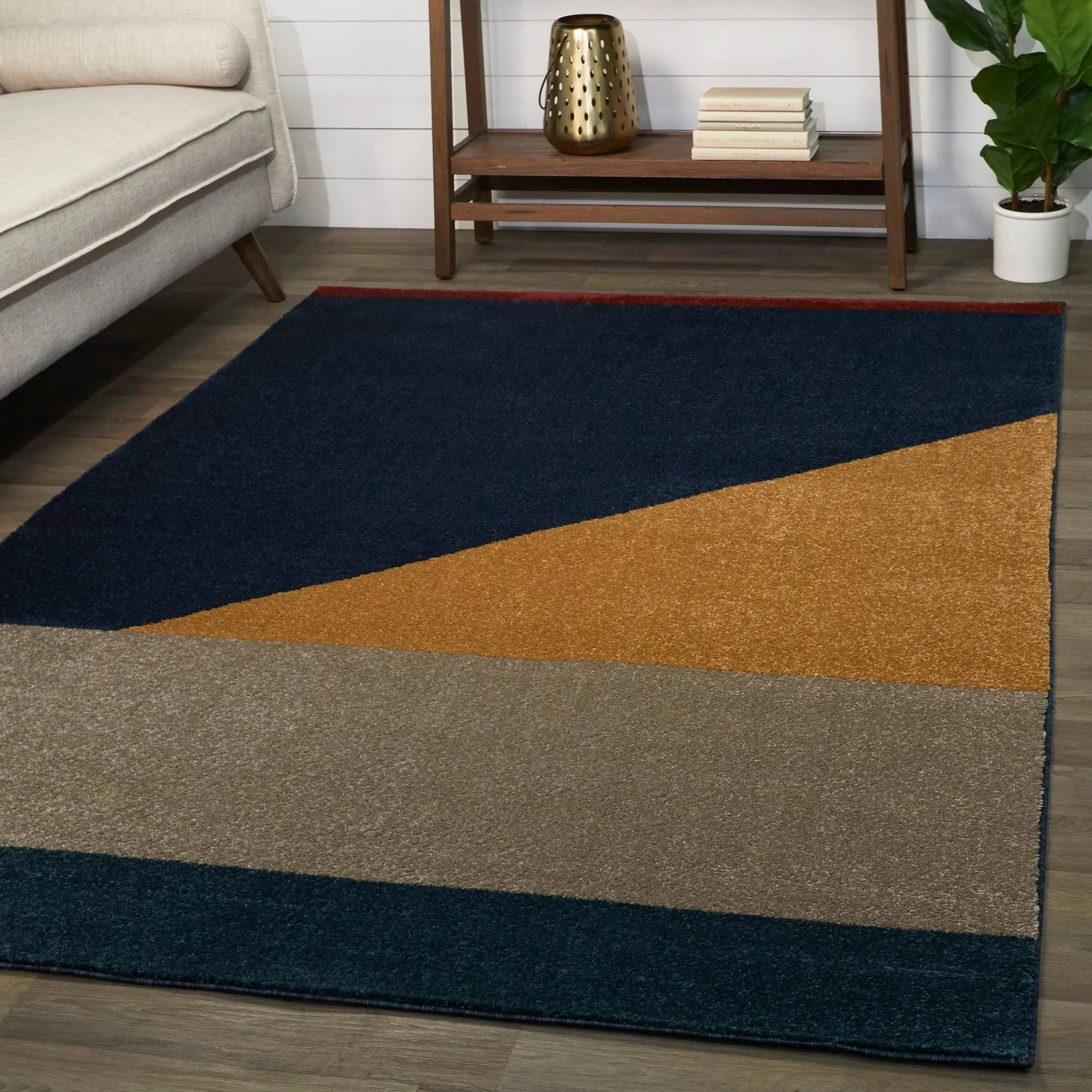 Balta Ripley Grey 5 ft. x 7 ft. Modern Color Block Area Rug