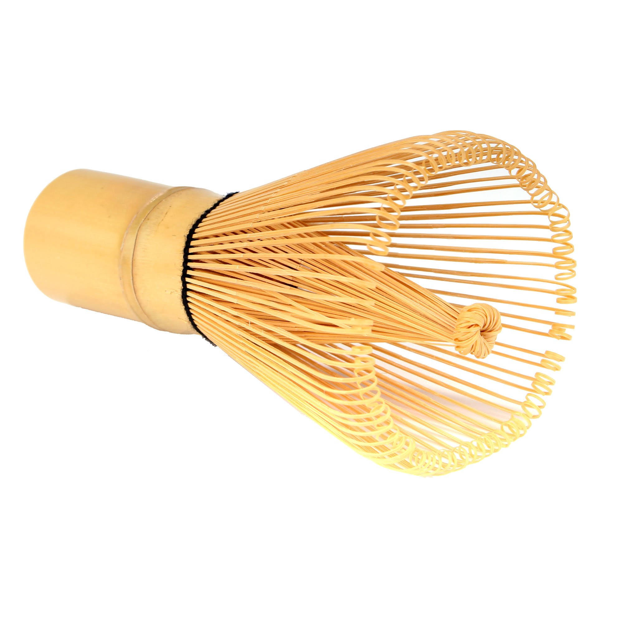 BambooMN Japanese Matcha Whisk Chasen - Traditional Handcurled 100 Tate Matcha Utensil - Natural Golden Brown - 10 Pieces