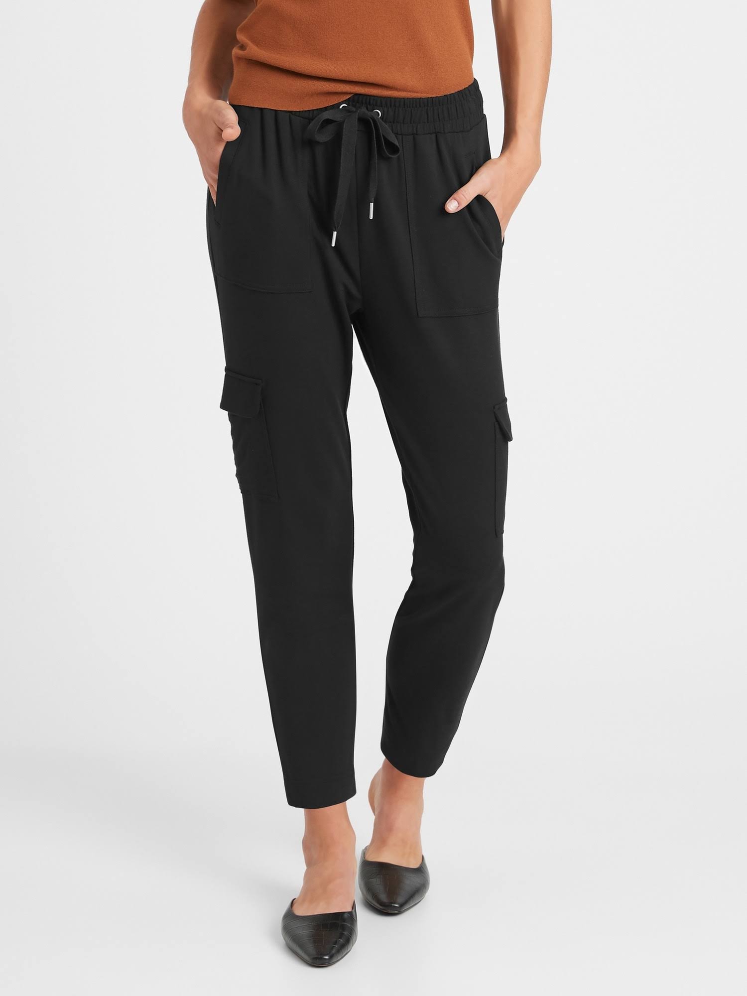 Banana Republic Women's Baby Terry Cargo Jogger Black Size XL