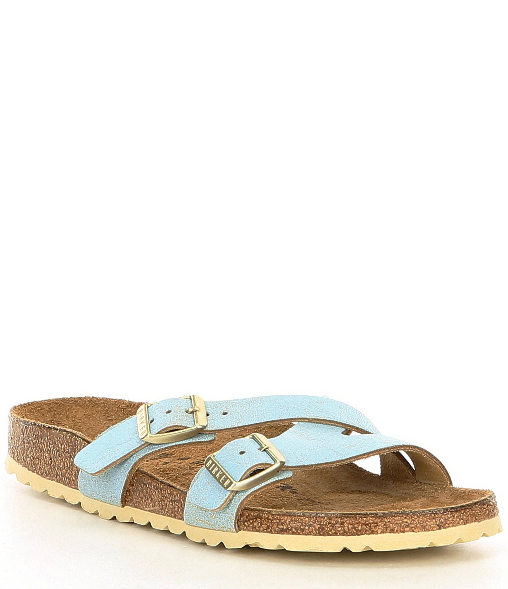 Birkenstock Yao Washed Metallic Washed Metallic Aqua / 42 / Narrow