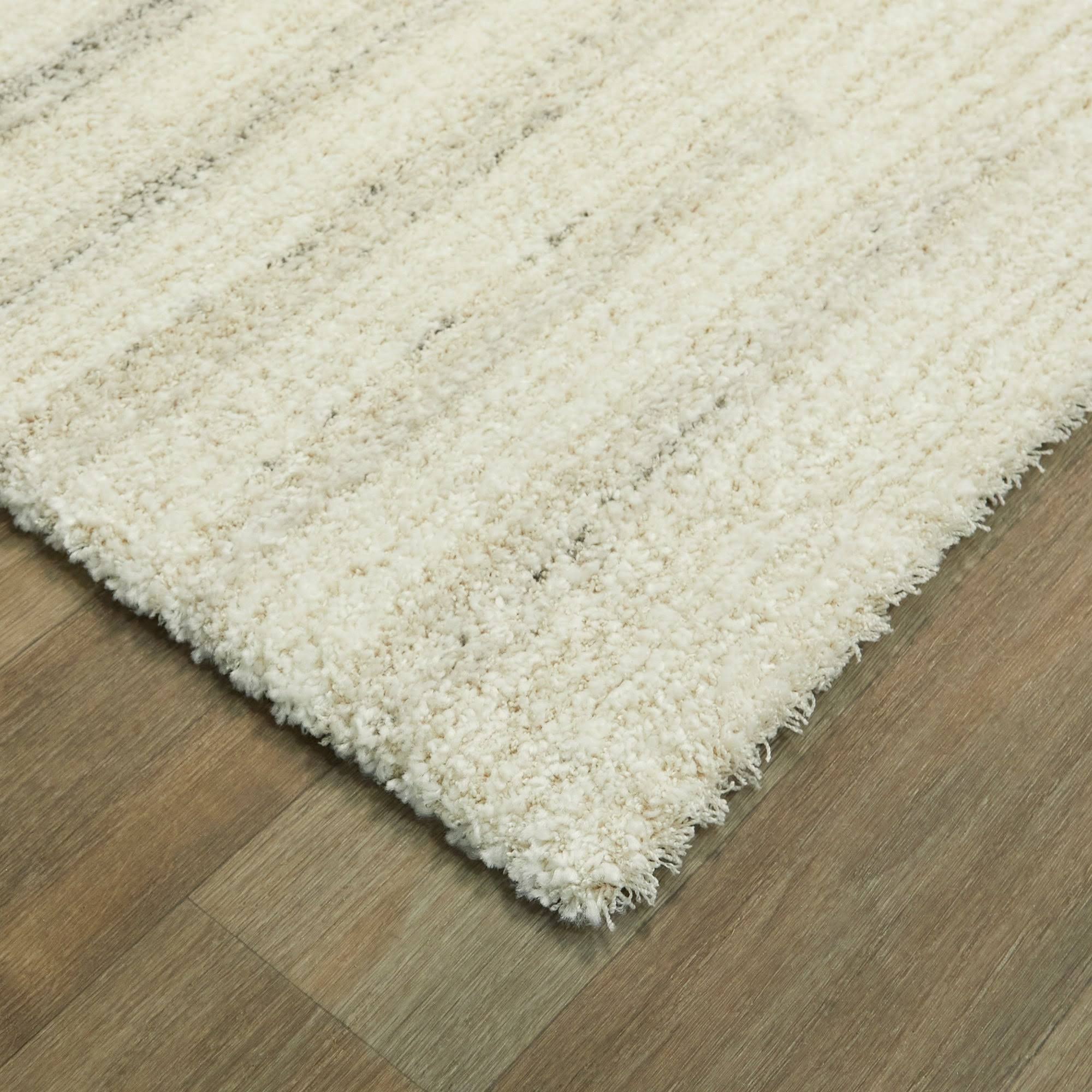 BALTA Callan White 8 ft. x 10 ft. Stripe Shag Area Rug