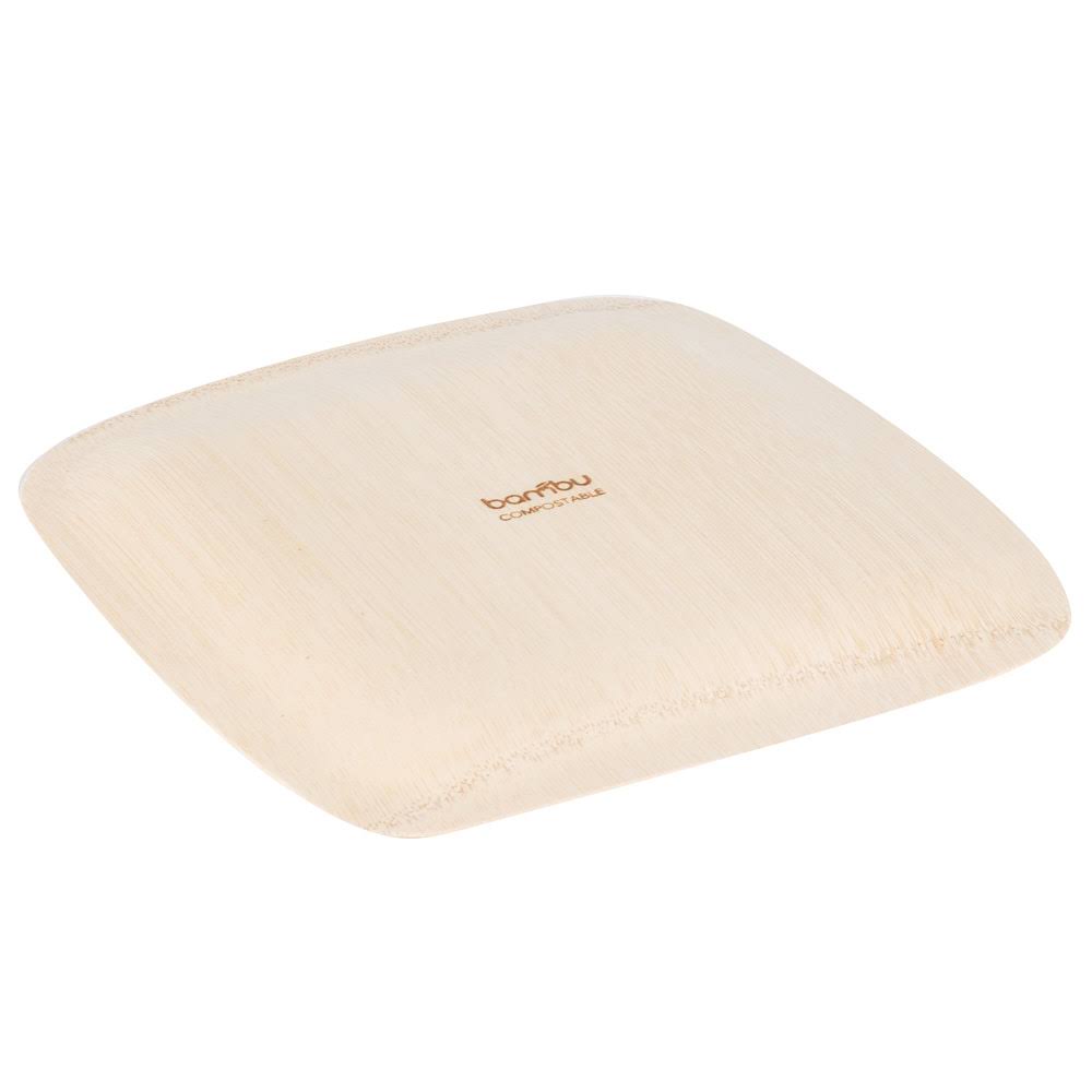 Bambu 063200 Veneerware 9x22 Disposable Square Bamboo Plate - 100/Box