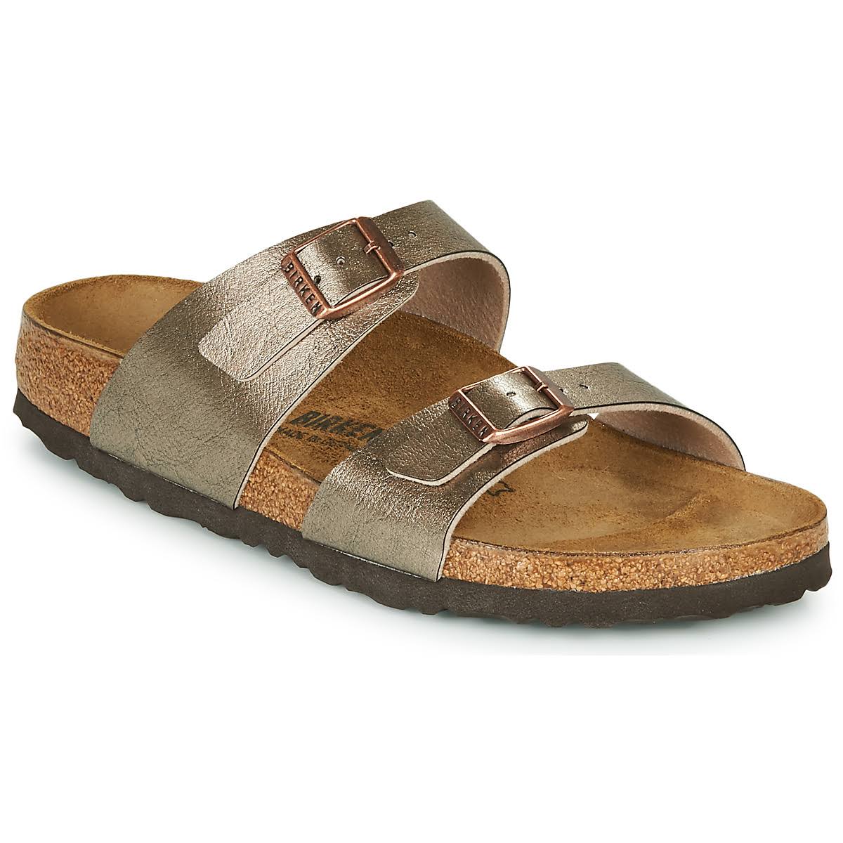 Birkenstock Sydney Birko-Flor Graceful Taupe Two-Strap Sandals