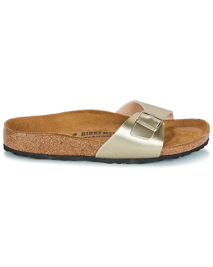 Birkenstock Madrid Birko-Flor Sandal, 37 / Gold