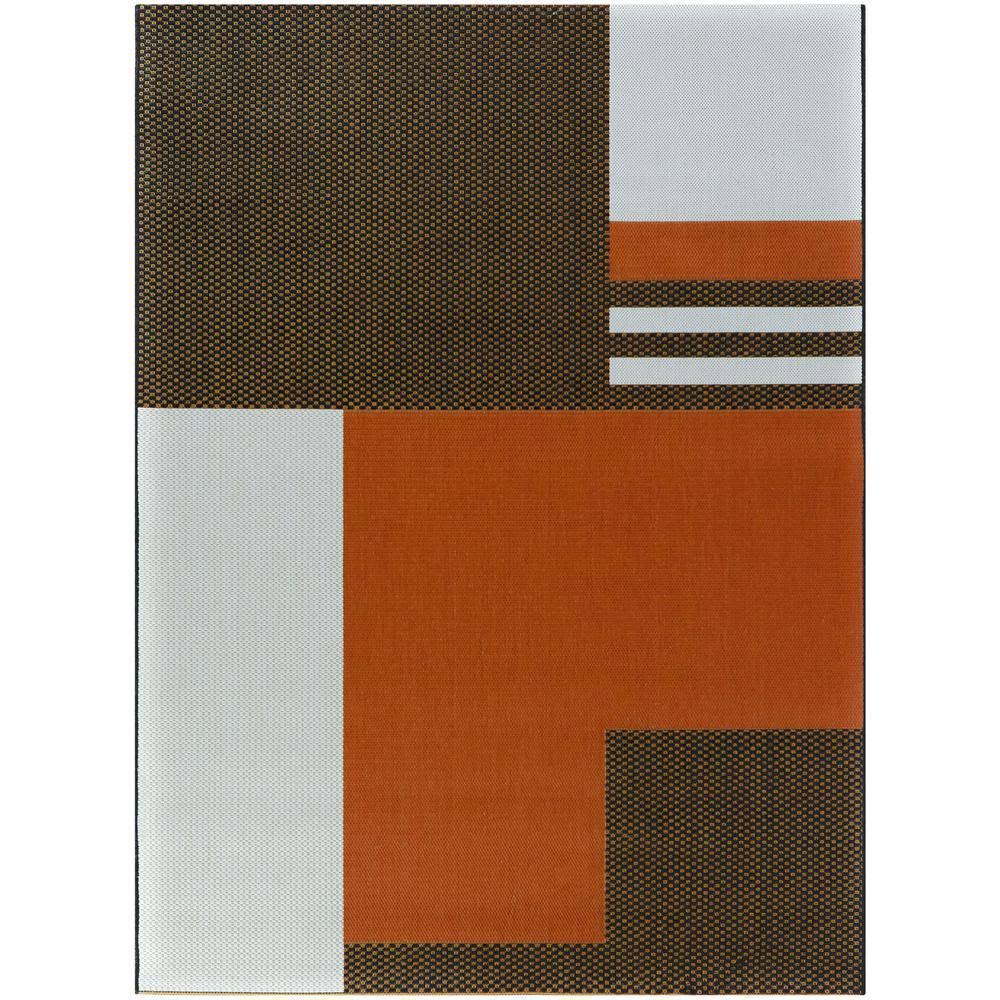 BALTA Read Burnt Orange 8 ft. x 10 ft. Modern Indoor/Outdoor Area Rug
