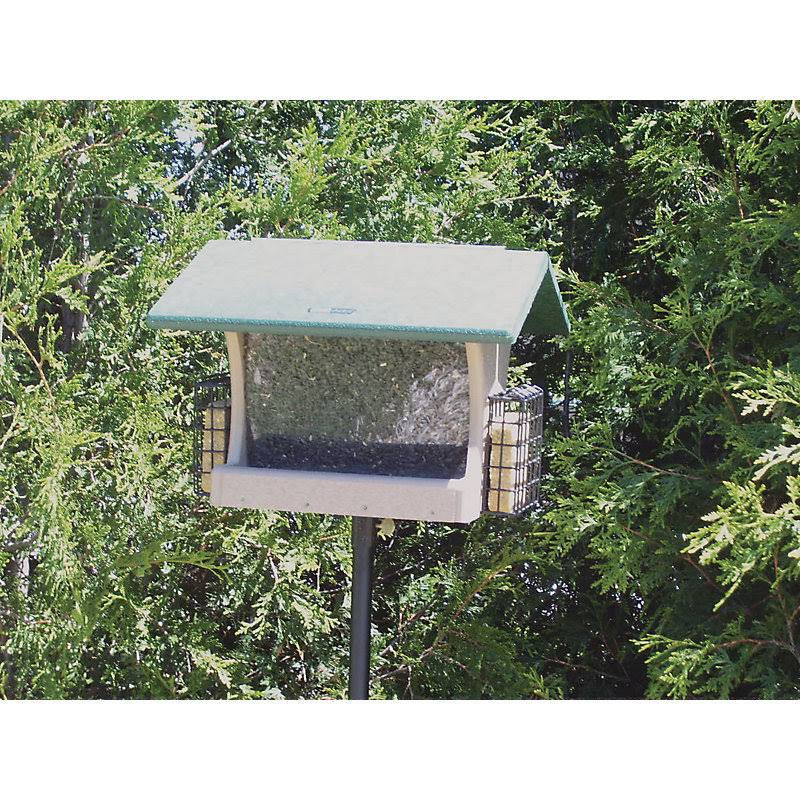 Birds Choice 7qt 2-Sided Hopper with Suet Baskets Bird Feeder