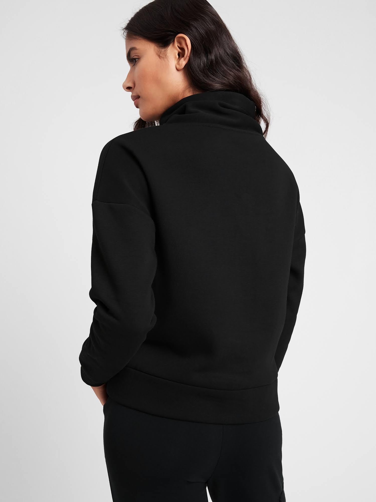 Banana Republic Women's Funnel-Neck Sweatshirt Black Size L