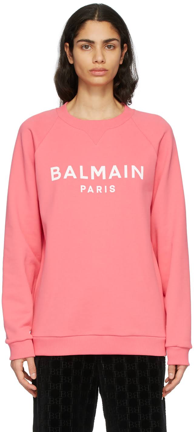 Balmain Branded Sweatshirt Pink - Pink - Sweatshirts
