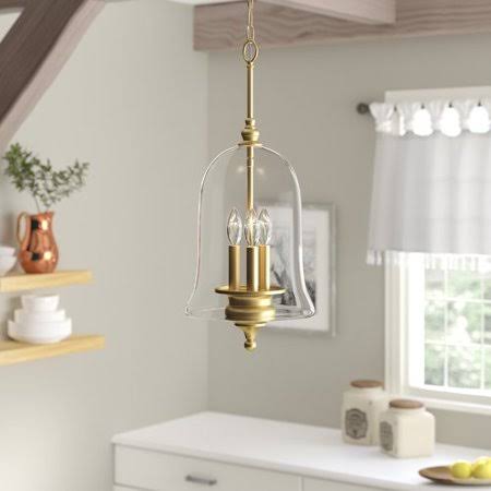 Youngberg 3 - Light Single Bell Pendant Gracie Oaks Finish: Natural Brass