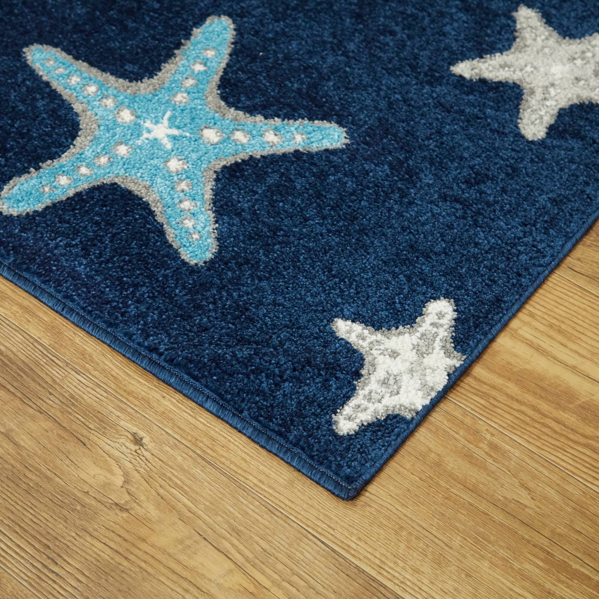 Morgana 5'3 x 7' Woven Area Rug in Blue Navy