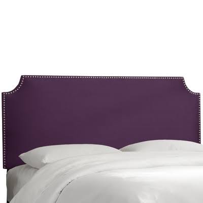 Willa Arlo Interiors Alamak Velvet Notched Nail Button Upholstered Panel Headboard