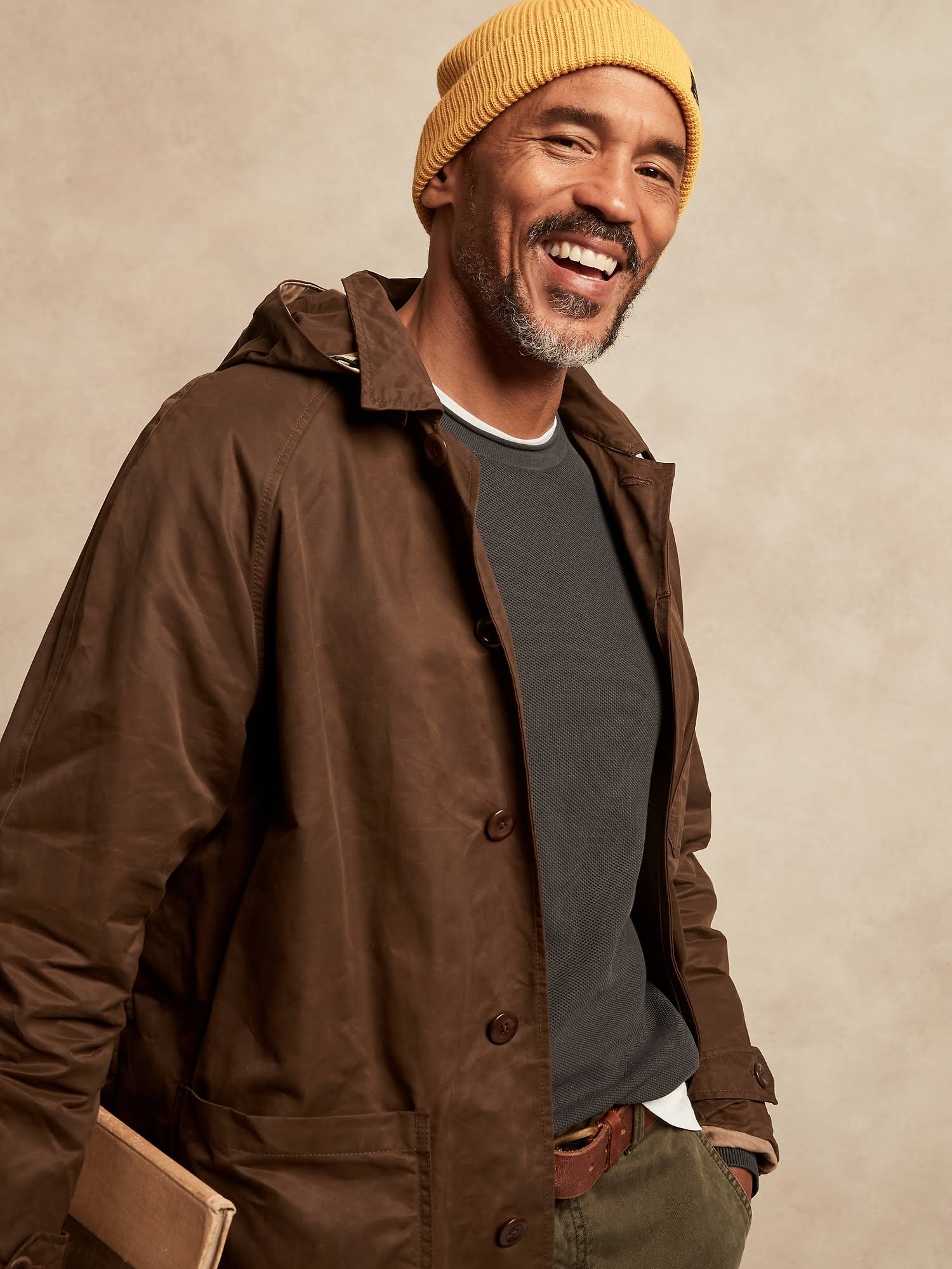 Banana Republic Men's Cotton Waffle-Knit Sweater Dark Charcoal Size S