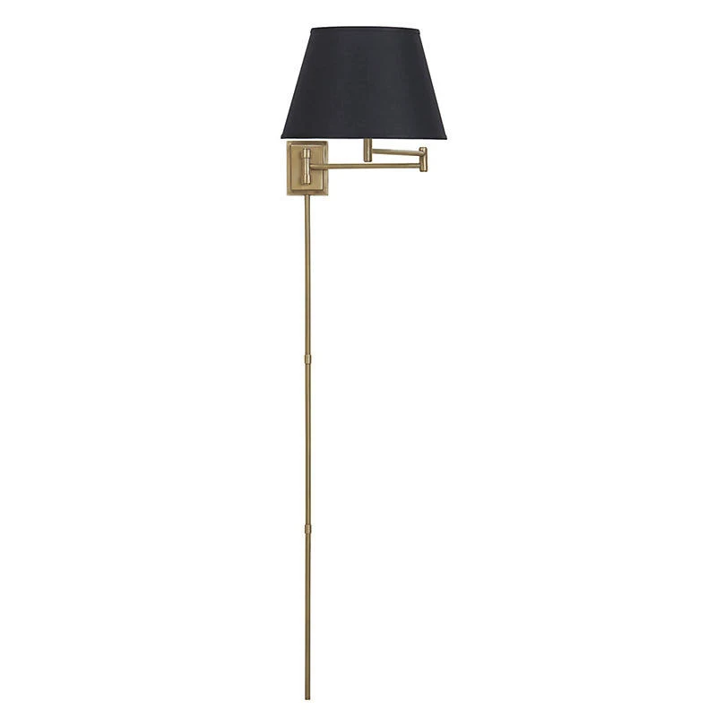 Grant Swing Arm Sconce with Shade Mushroom Pleated Navy - Ballard Designs
