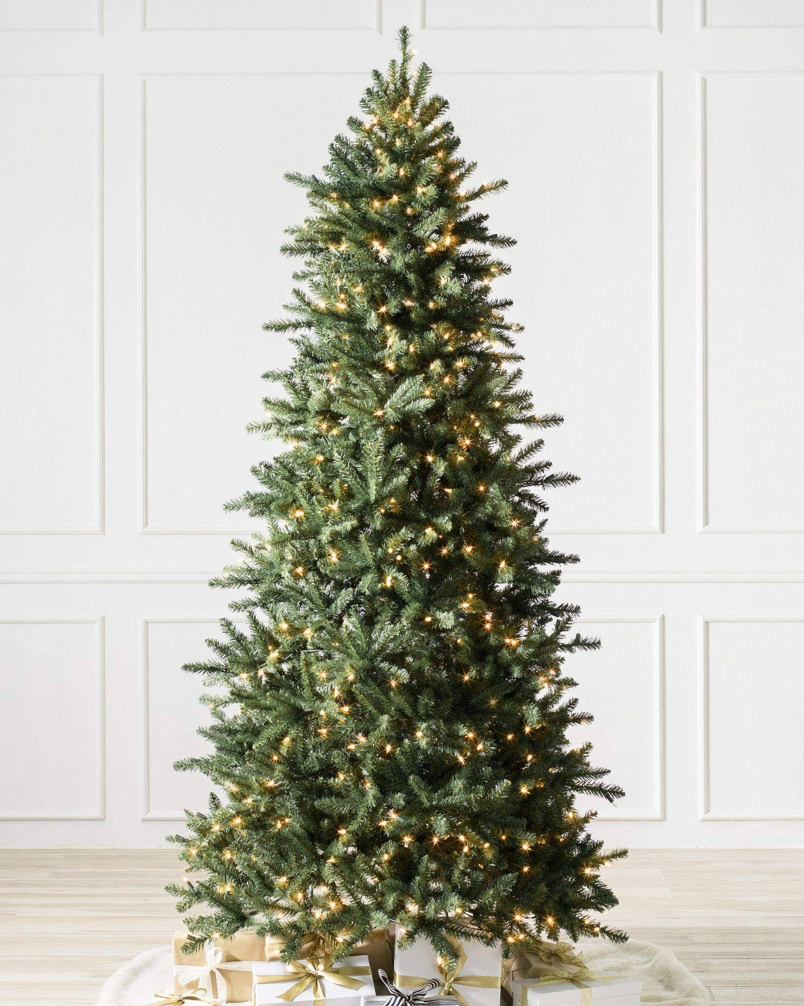 Balsam Hill 7.5ft Premium Pre-Lit Artificial Christmas Tree Berkshire Mountain Fir with Clear Incandescent Lights, Storage Bag,