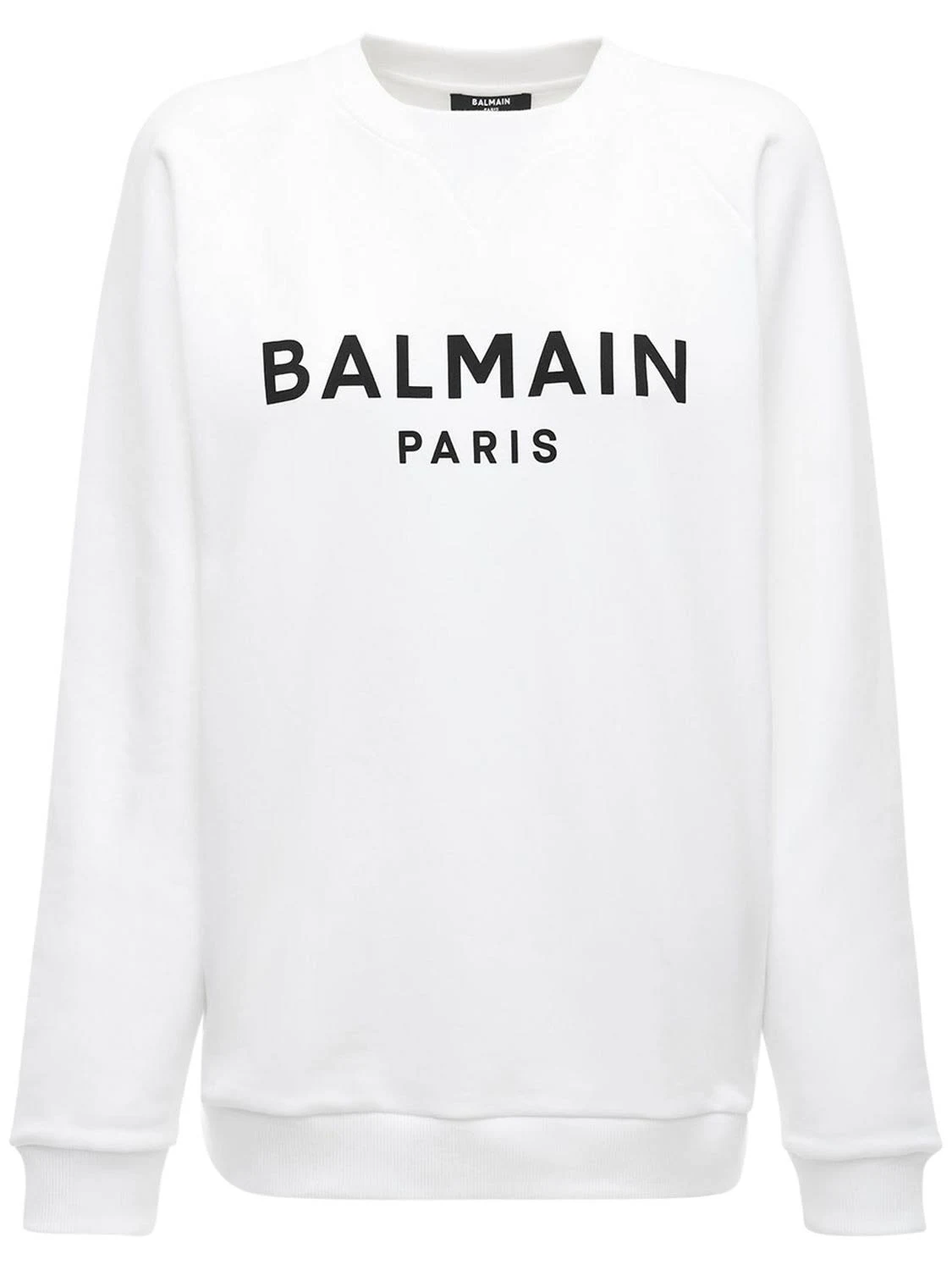 Balmain Sweatshirt with Logo Print M White,Black Cotton