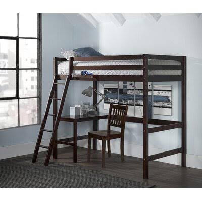 Armanno Twin Loft Bed with Built-in-Desk by Birch LANE? Bed Frame Color: Chocolate