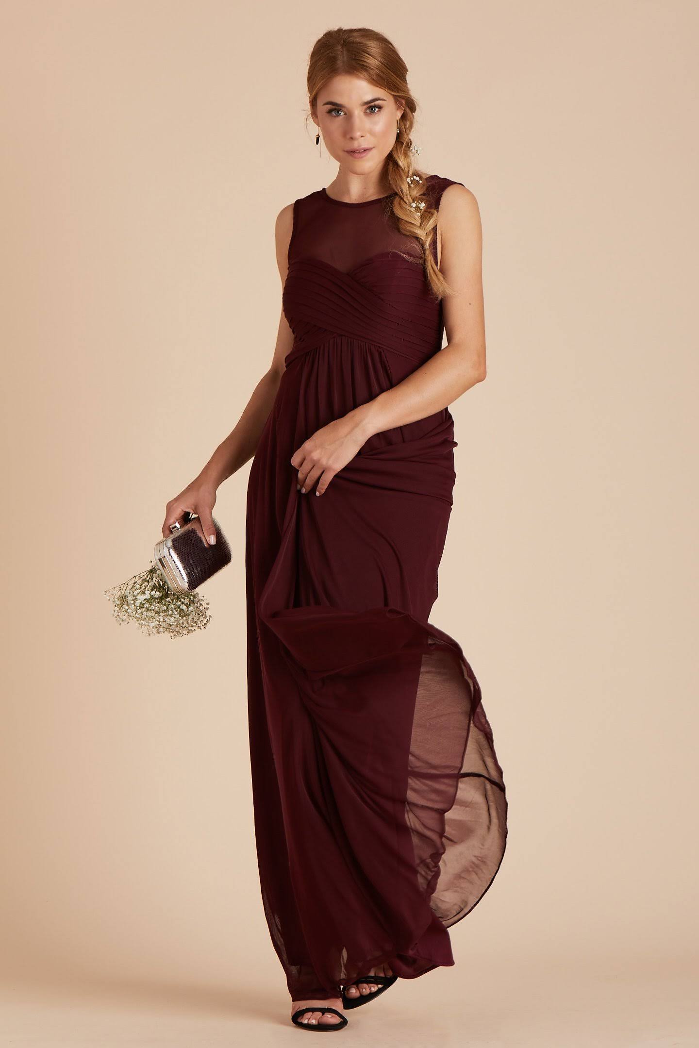 Birdy Grey Ryan Bridesmaid Dress in Cabernet Xs / Cabernet