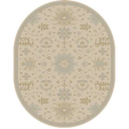 Charlton Home Willard Beige & Slate Area Rug - Rug Size: Oval 6& x 9&