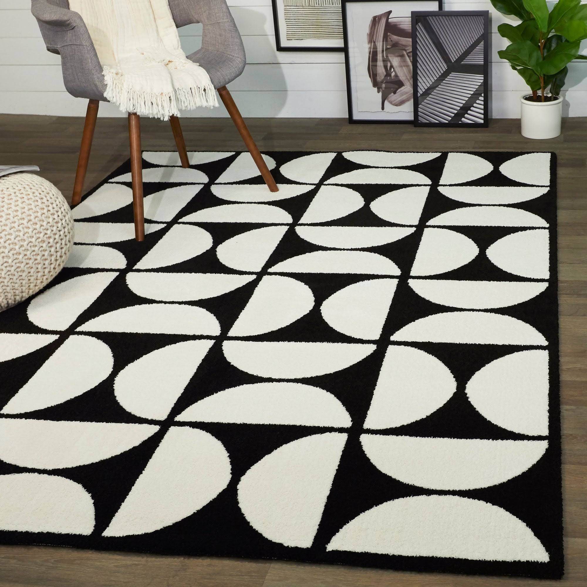 BALTA Bartholdi Black 8 ft. x 10 ft. Modern Geometric Area Rug