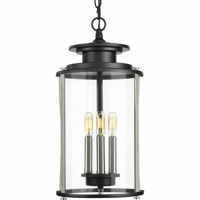 Evgenia 3 -Bulb 20.25x22 H Outdoor Hanging Lantern Fixture Finish Black