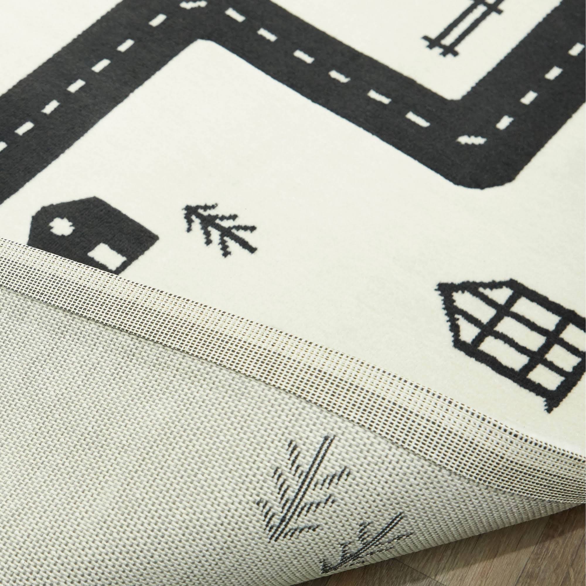 BALTA Urban Adventure Road Ivory/Black 4 ft. x 6 ft. Area Rug