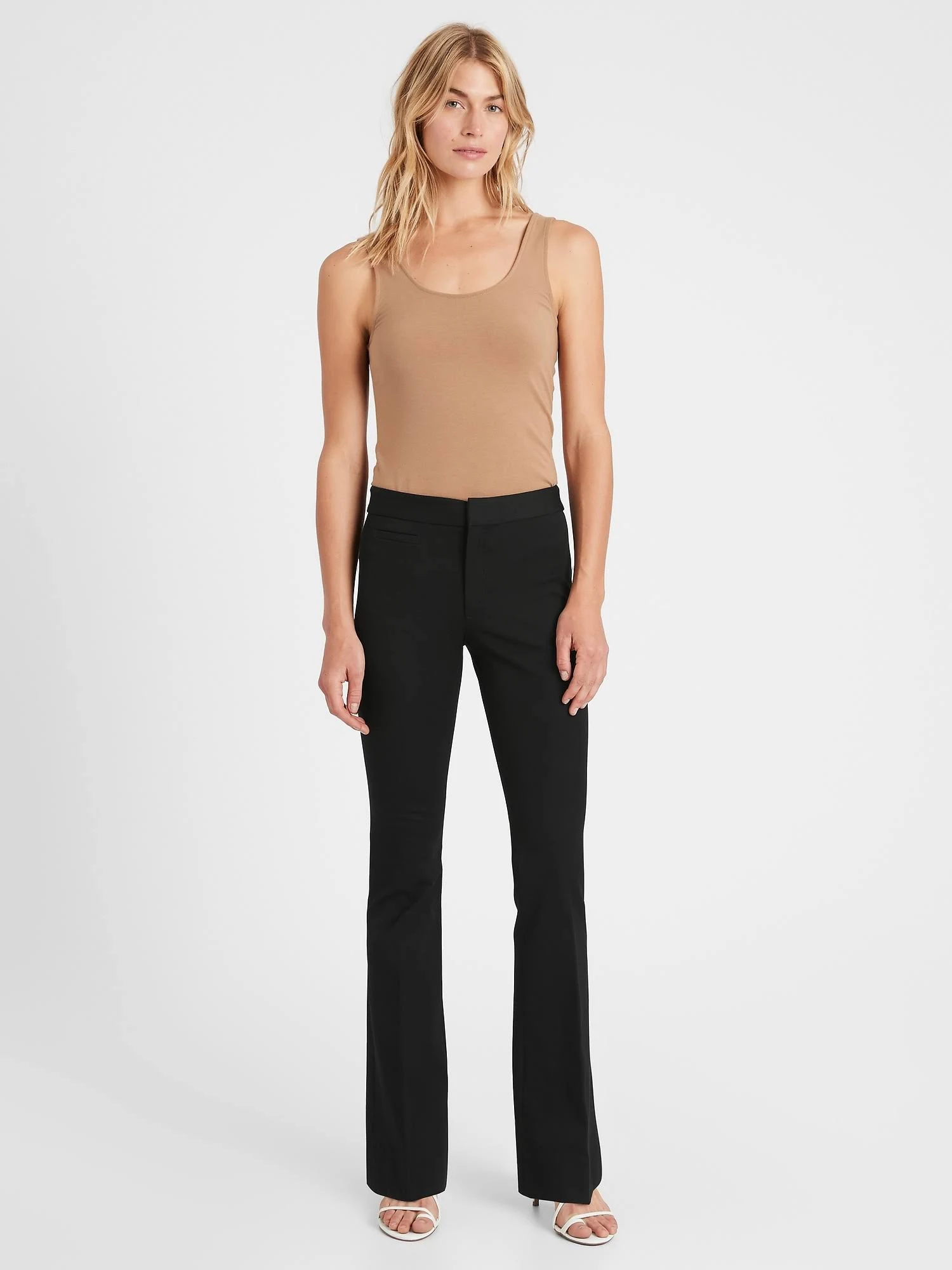 Banana Republic Women's High-Rise Flare Sloan Pant Black Size 0 Regular