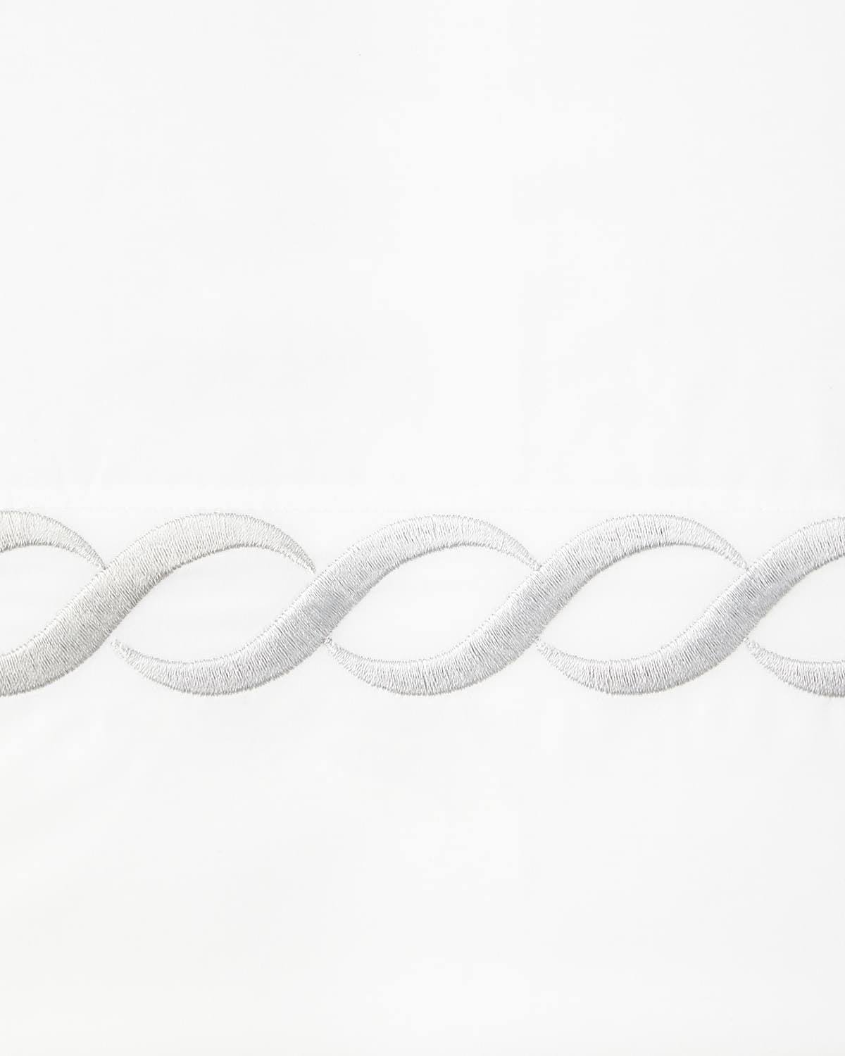 Kassatex Catena Bedding Collection King Pillowcase Set, Silver