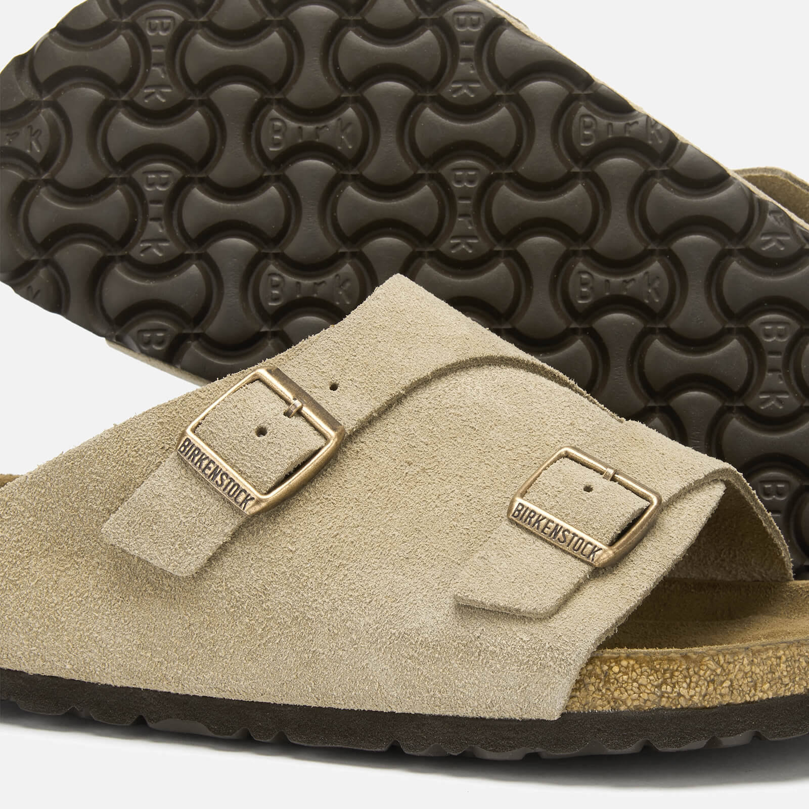 Birkenstock Z?rich Suede Soft Footbed Men's Sandals - Taupe