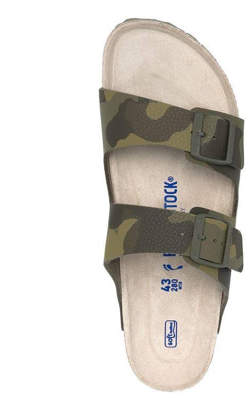 Birkenstock Arizona Camouflage-Print Leather Sandals - Green