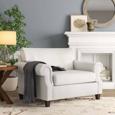 Saanvi 57x22 Wide Cotton Armchair Birch Lane Upholstery: Belsire Coffee
