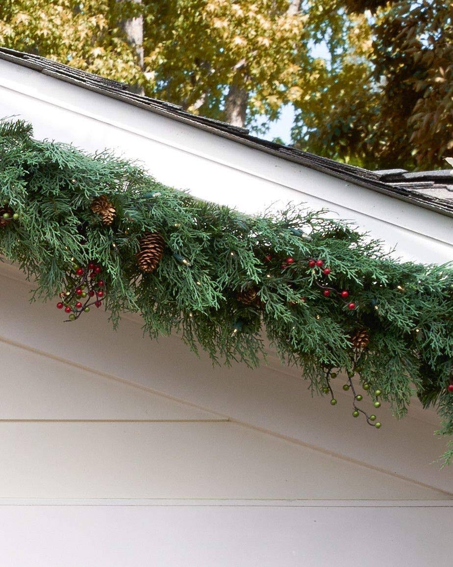 Balsam Hill 6& Beacon Hill Cypress Artificial Outdoor Garland